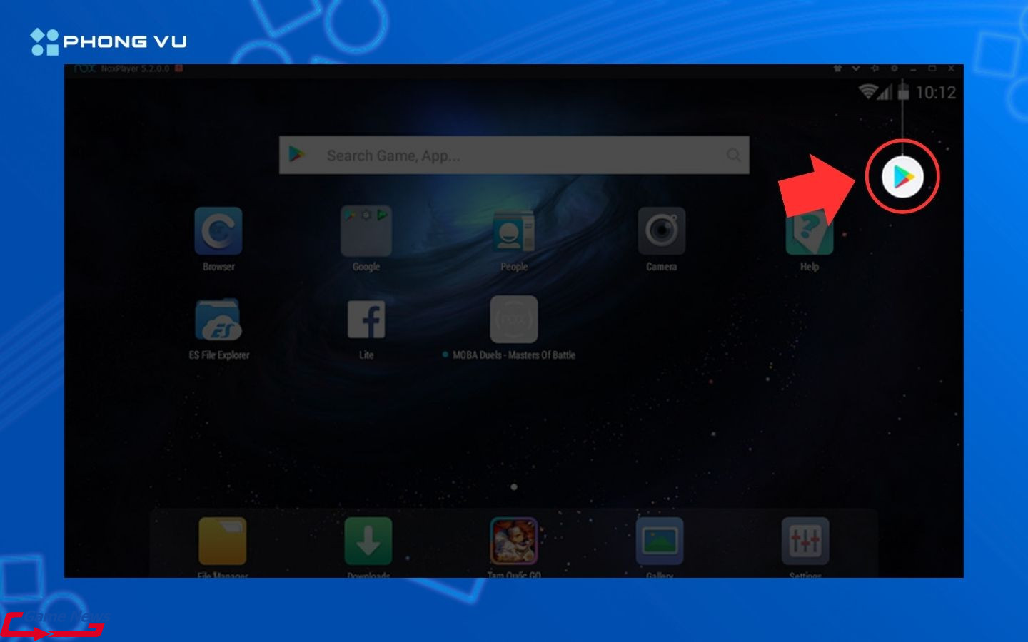Nhấn chọn biểu tượng CH Play trên màn hình.