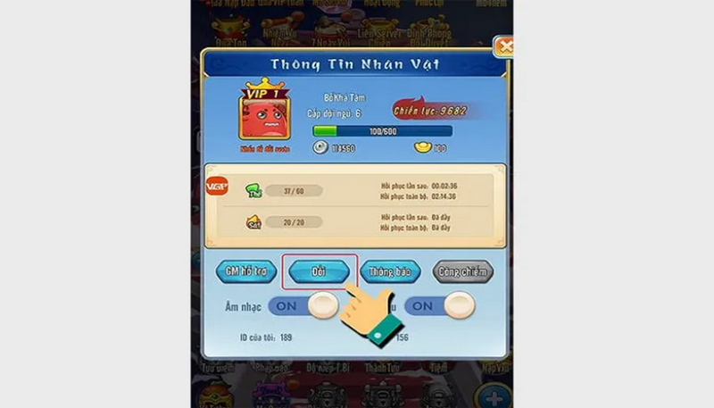 Chọn phần nhập code game phù hợp