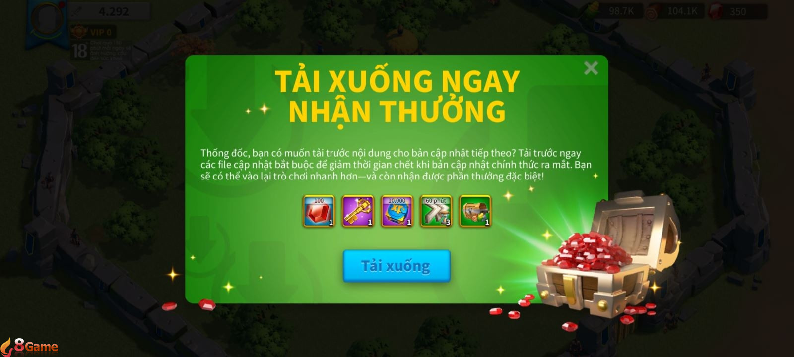 Nhận thưởng trong RoK
