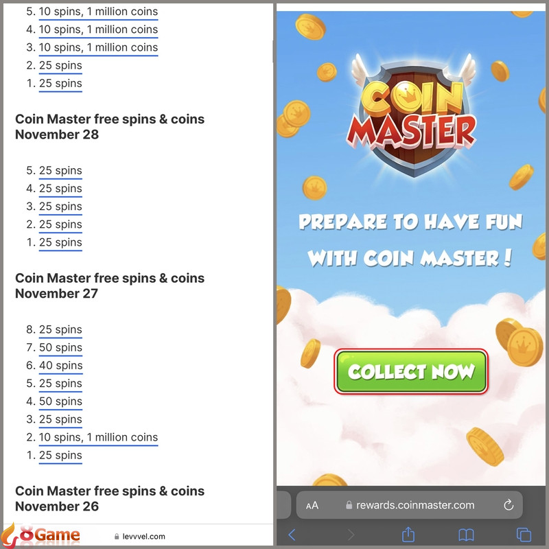 Nhận link Spin Coin Master trên Levvvel